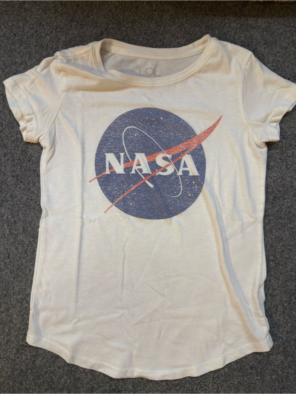Graphic Girls Short-Sleeve Tee - White NASA Vintage Style Size Large